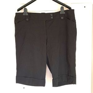 Juniors Vintage Tracy Evan’s Black Wide Leg Dress Bermuda Shorts High Waist 15